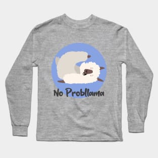 Llama / Yoga Llama / No Probllama / Funny Llama Doing Yoga / Cute Llama / Cute Yoga Design Long Sleeve T-Shirt